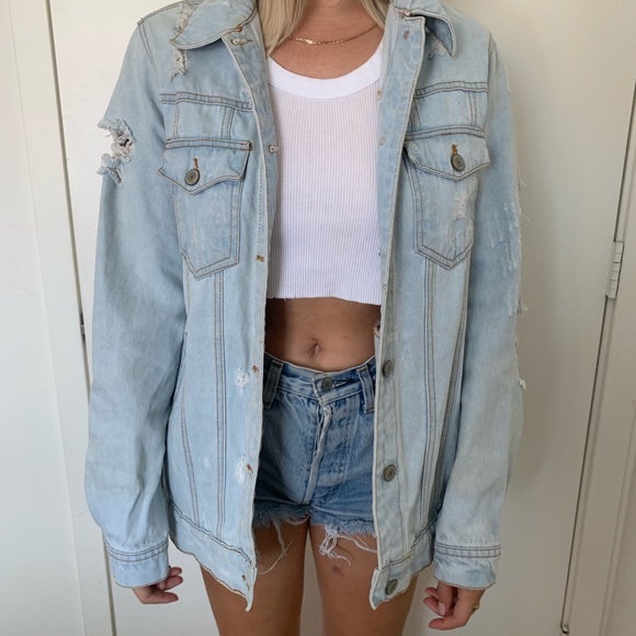 Jackets & Blazers - *HP* Oversized distressed boyfriend jean jacket